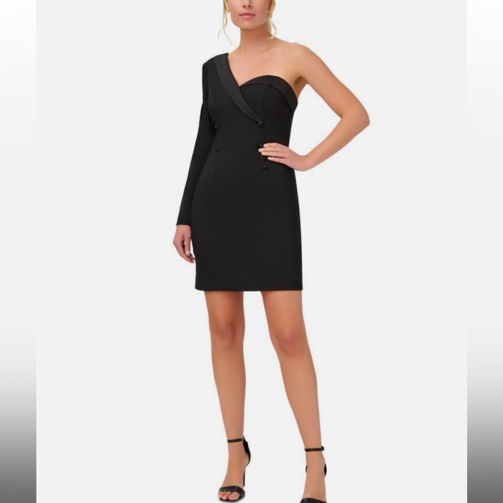 Aiden Mattox Women’s Short Sleeveless One Shoulder Sheath Dress A4403